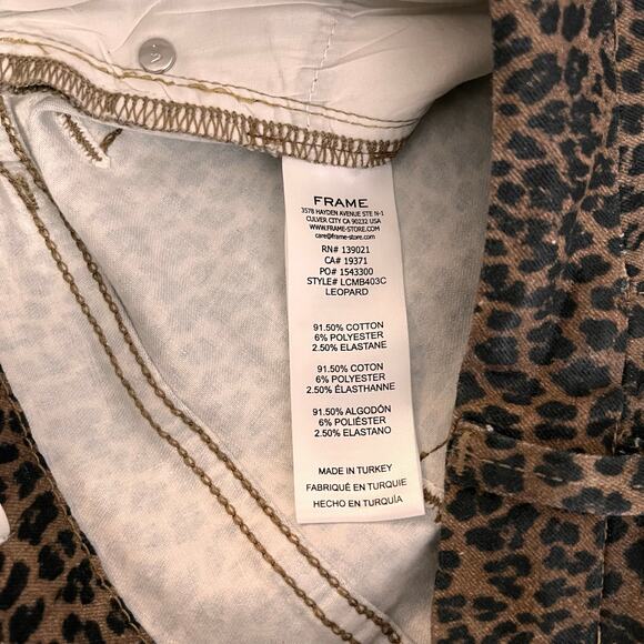 Frame Womens Size 28 Coated Leopard Print Le Crop Mini Bootcut Flare Jeans NWOT - Picture 5 of 5